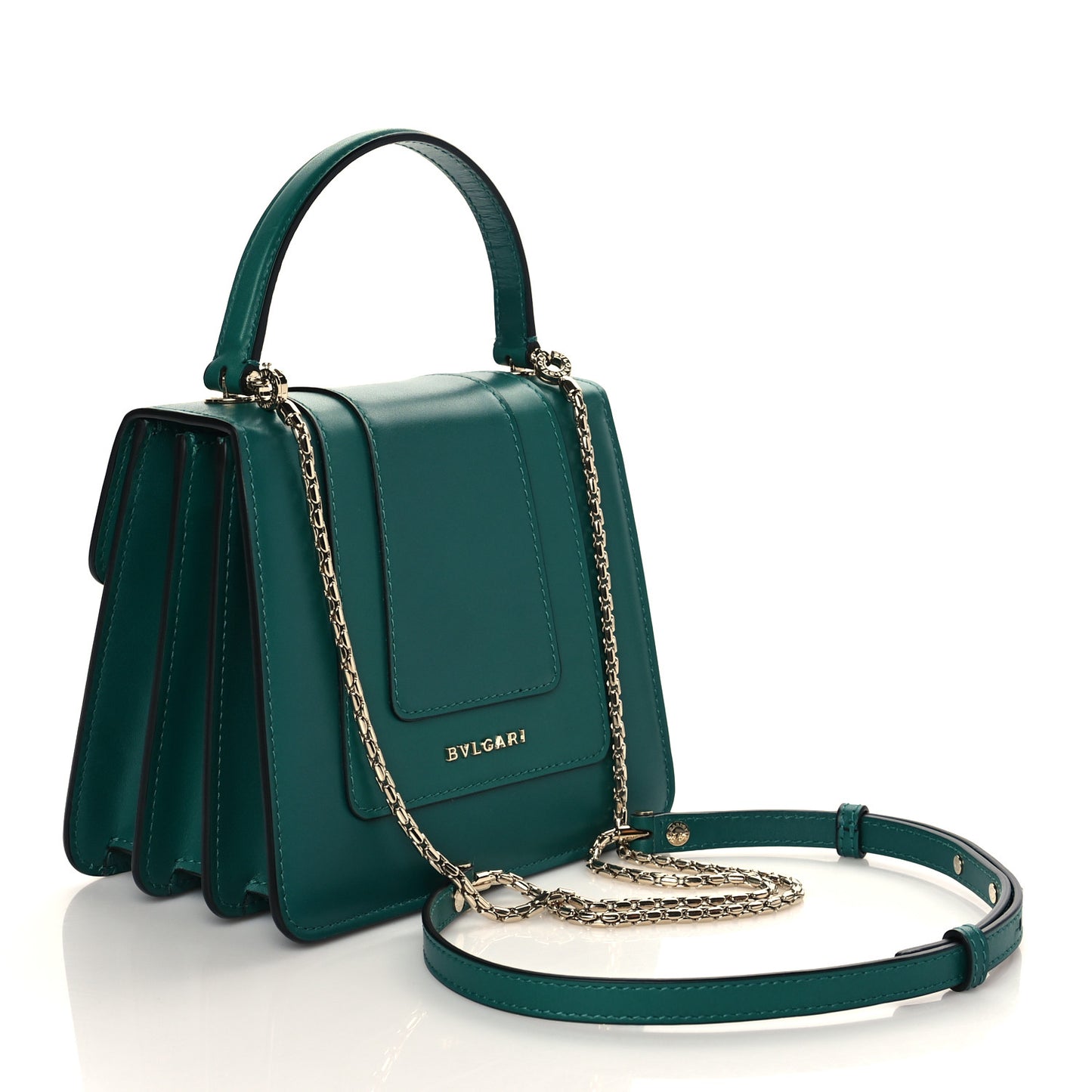 Calfskin Serpenti Forever Top Handle Emerald Green