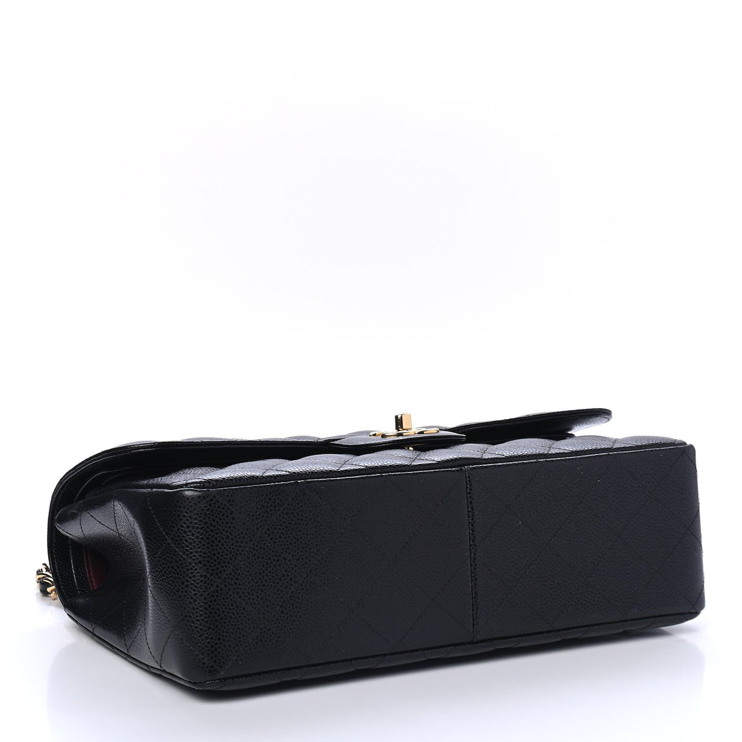 Caviar Quilted Jumbo Double Flap Black