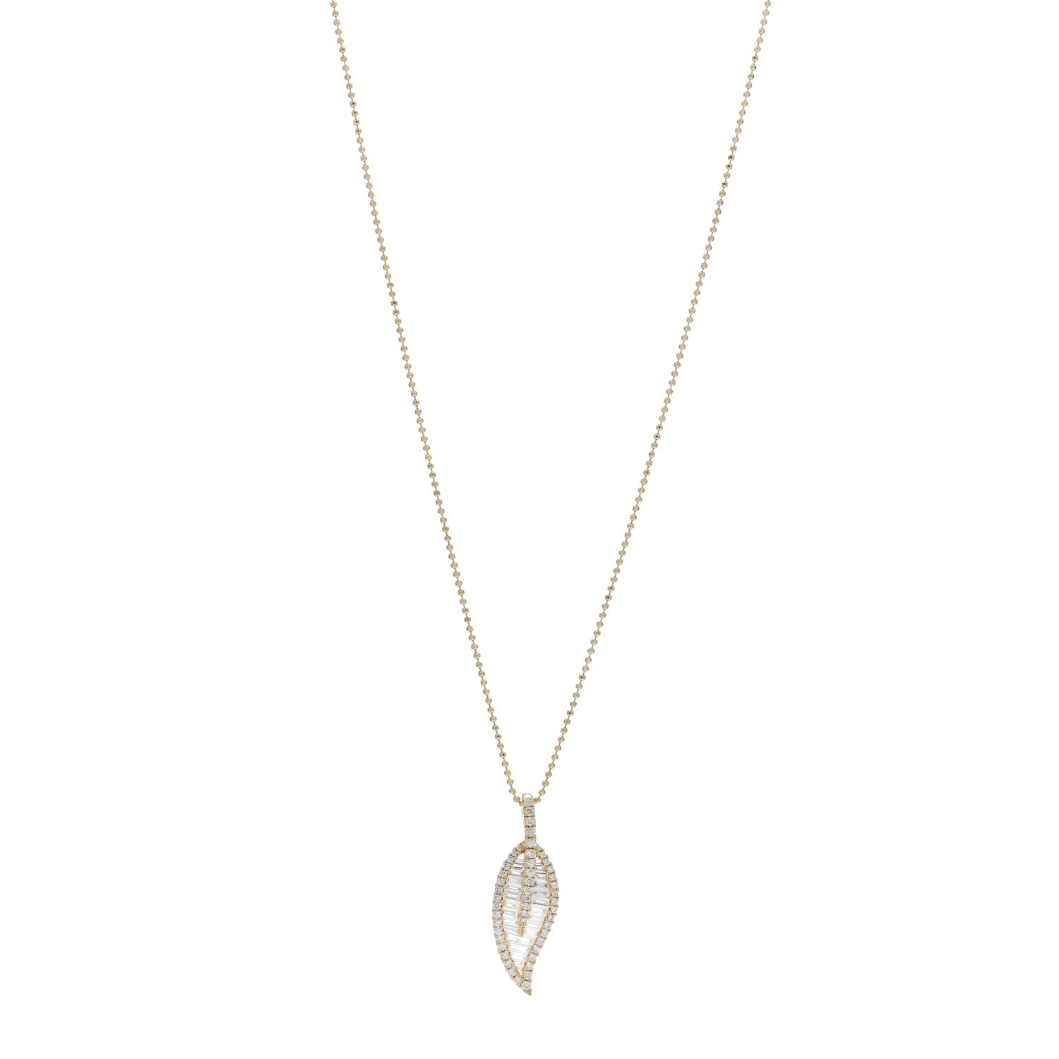 Anita Ko 18K Yellow Gold Diamond Large Leaf Pendant Necklace 1 of 5