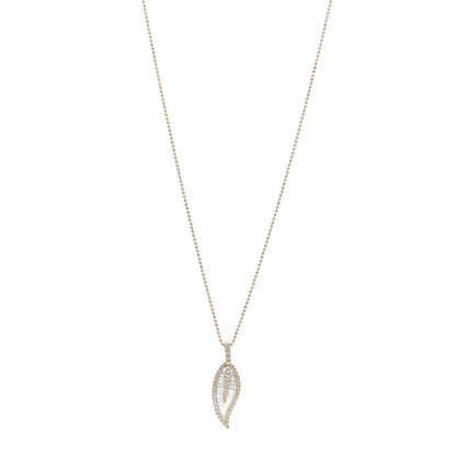 Anita Ko 18K Yellow Gold Diamond Large Leaf Pendant Necklace 1 of 5