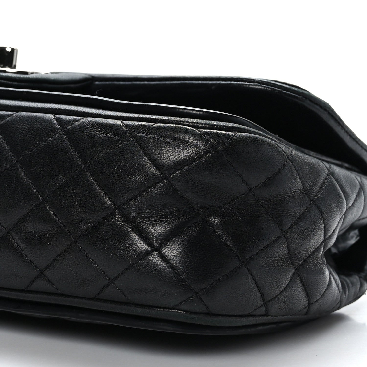Chanel Patent Quilted Jumbo Classic Twist Flap Bag Black 9 of 9