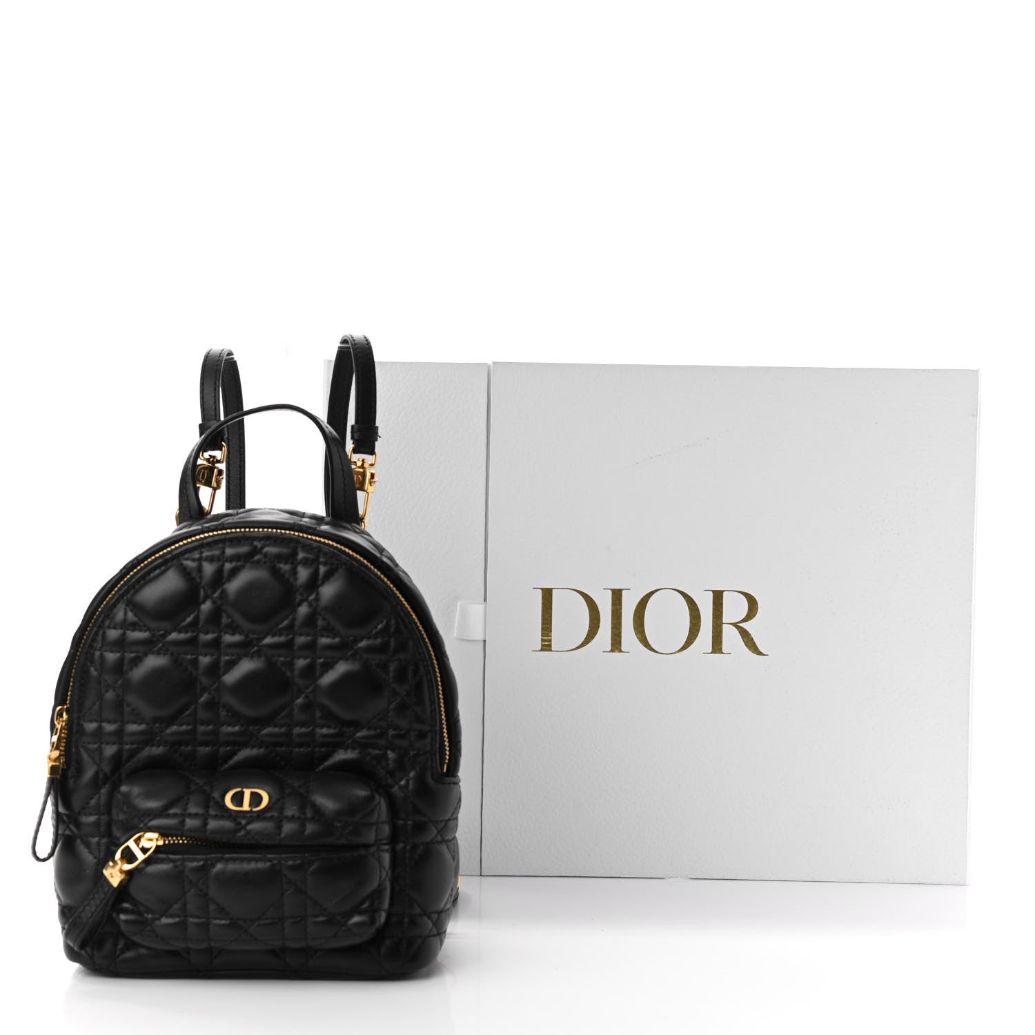 Christian Dior Lambskin Cannage Mini Backpack Black 10 of 10