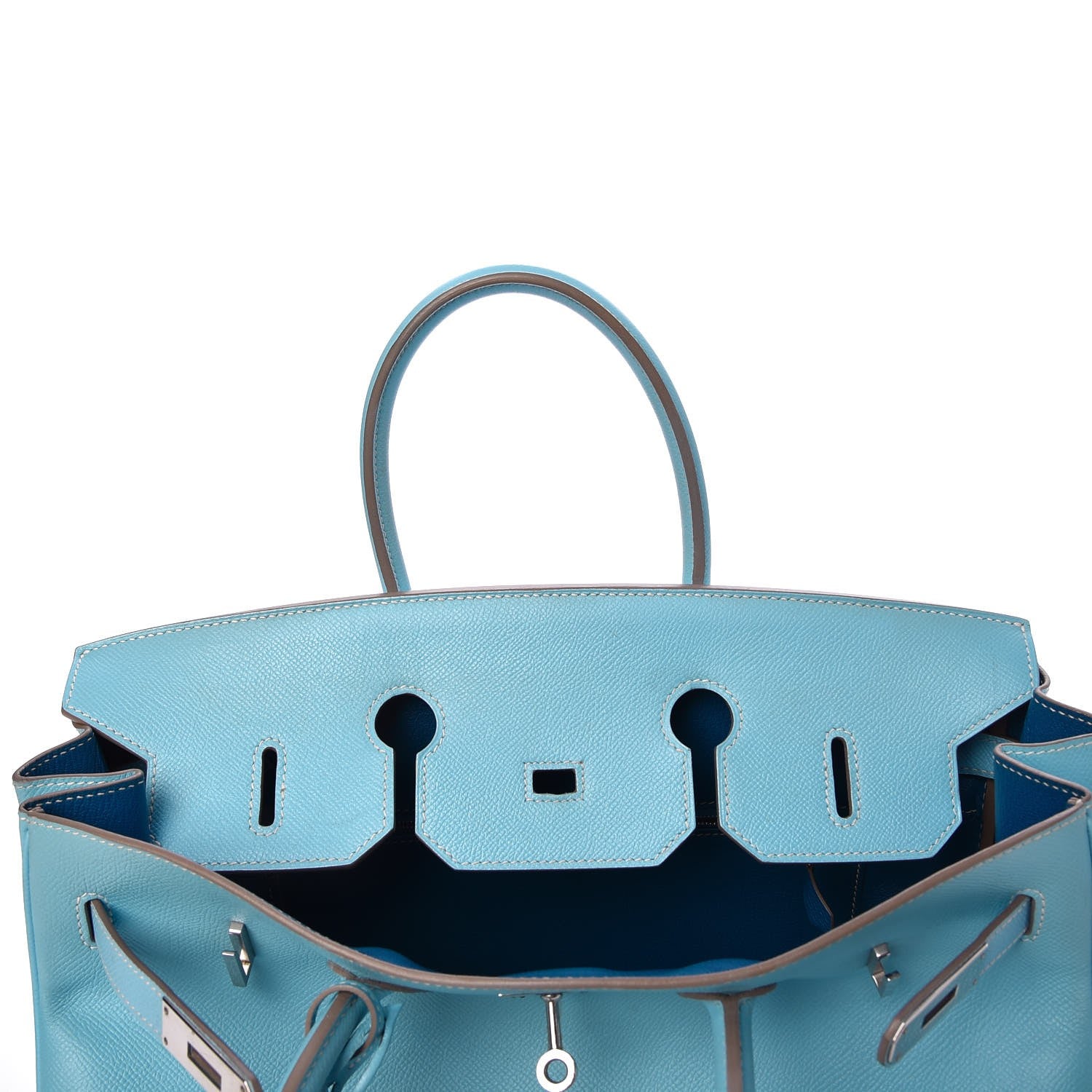 Hermes Epsom Candy Birkin 35 Celeste Mykonos 17 of 38