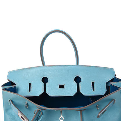 Hermes Epsom Candy Birkin 35 Celeste Mykonos 17 of 38