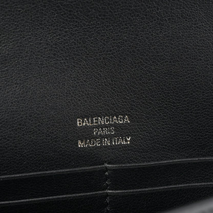 Balenciaga Shiny Calfskin Top Handle Hourglass Clutch Black 6 of 8