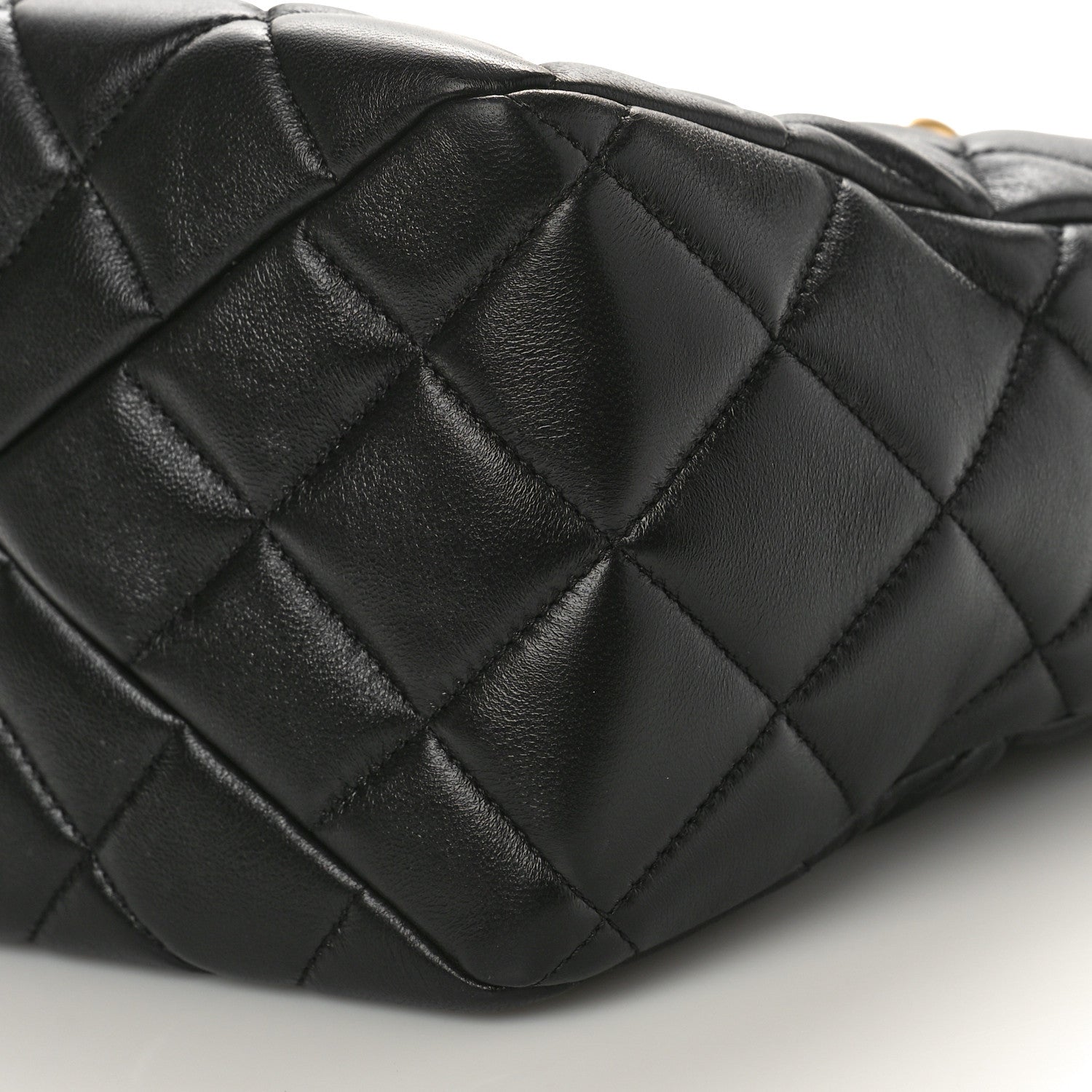 Chanel Lambskin Quilted Small Top Handle Shopping Bag Black 9 of 9
