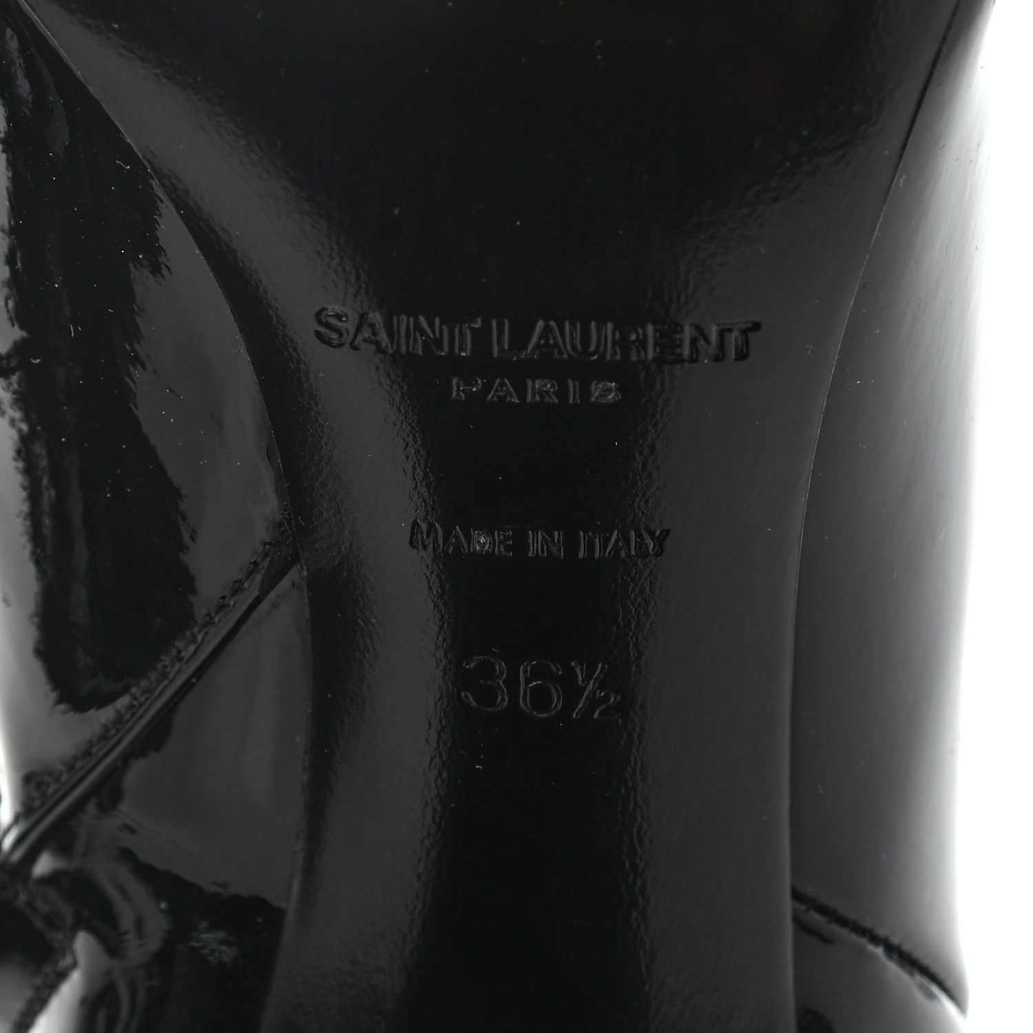 Saint Laurent Patent Loulou 95 Ankle Zip Boot 36.5 Black 6 of 8