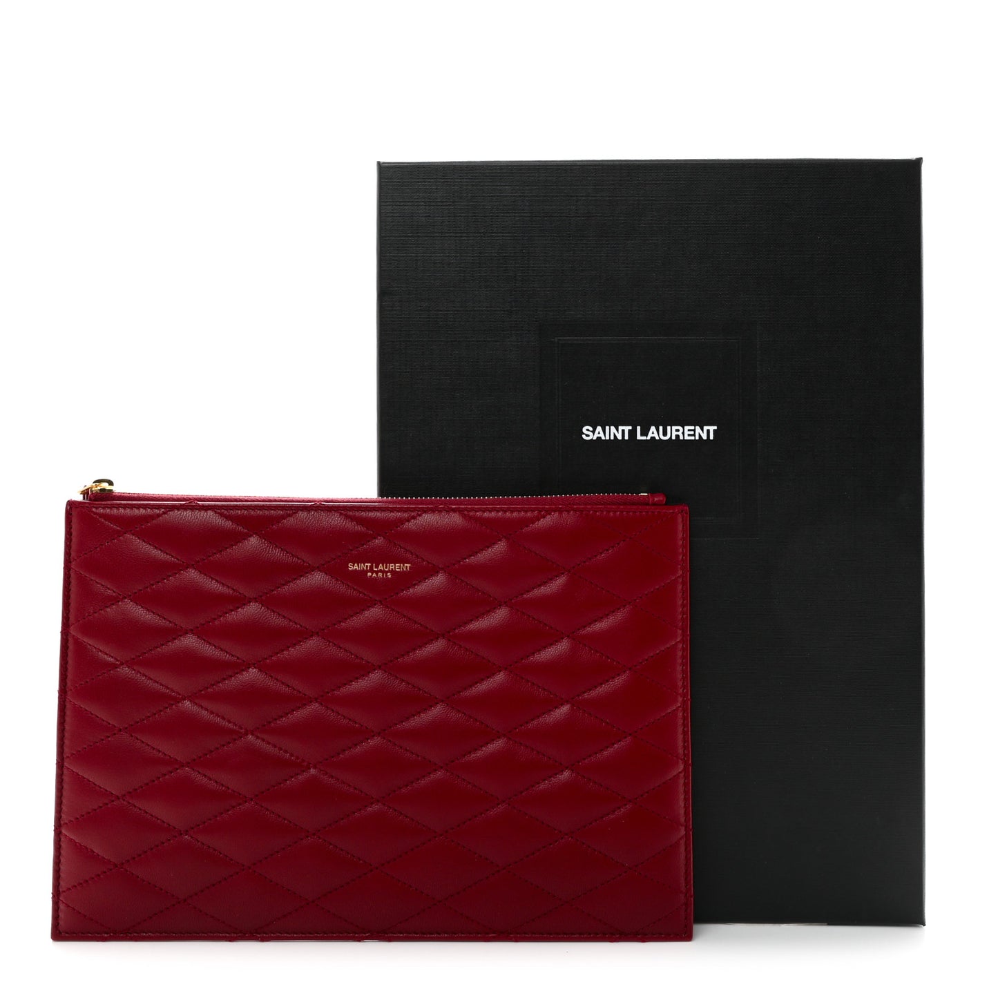 Lambskin Monogram Sade Zip Pouch Rouge Opyum