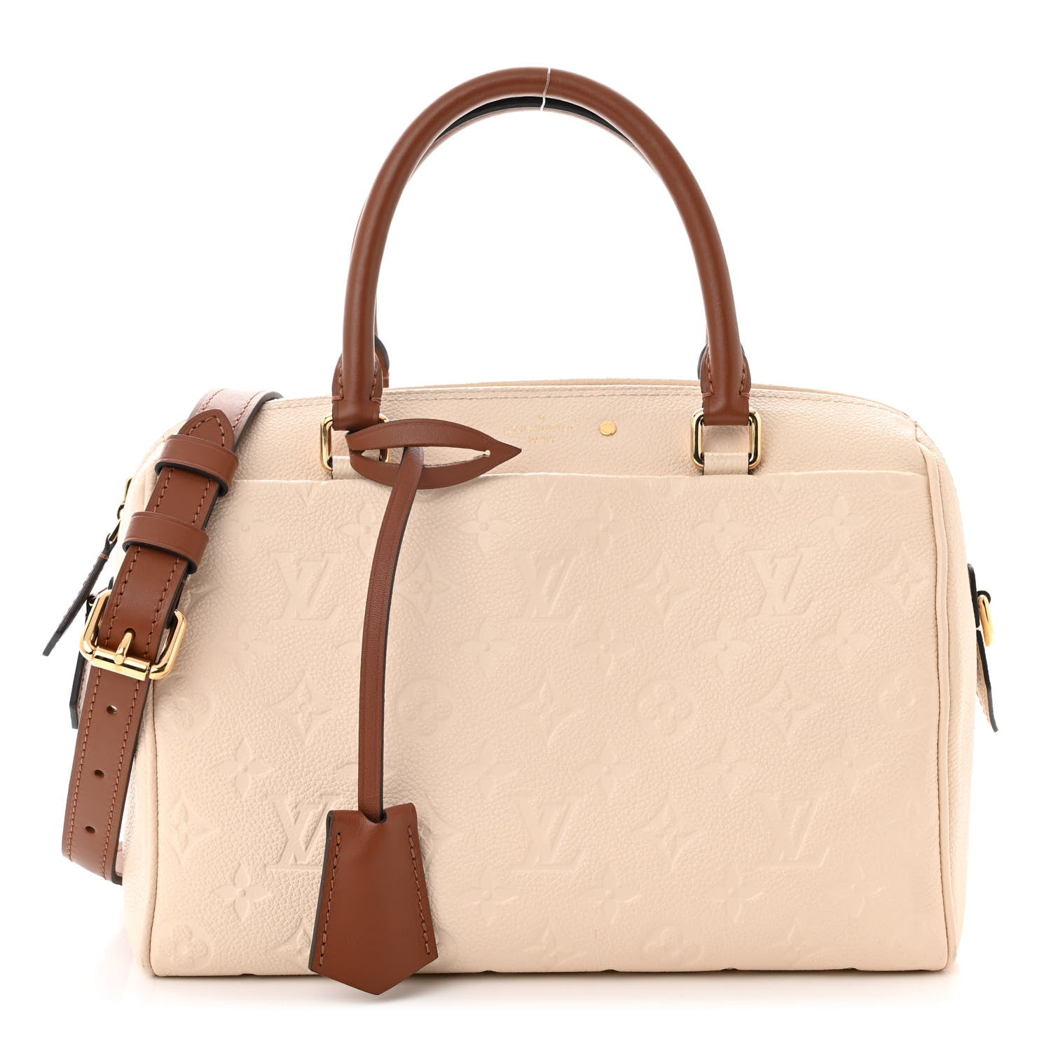 Louis Vuitton Empreinte Calfskin Speedy Bandouliere 25 NM Creme Caramel 1 of 9