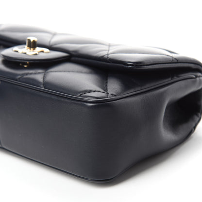 Chanel Lambskin Quilted Small Easy Carry Flap Navy 7 of 11