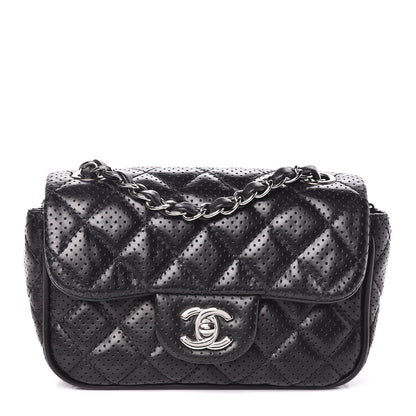 Chanel Lambskin Perforated Mini Rectangular Flap Black 1 of 9