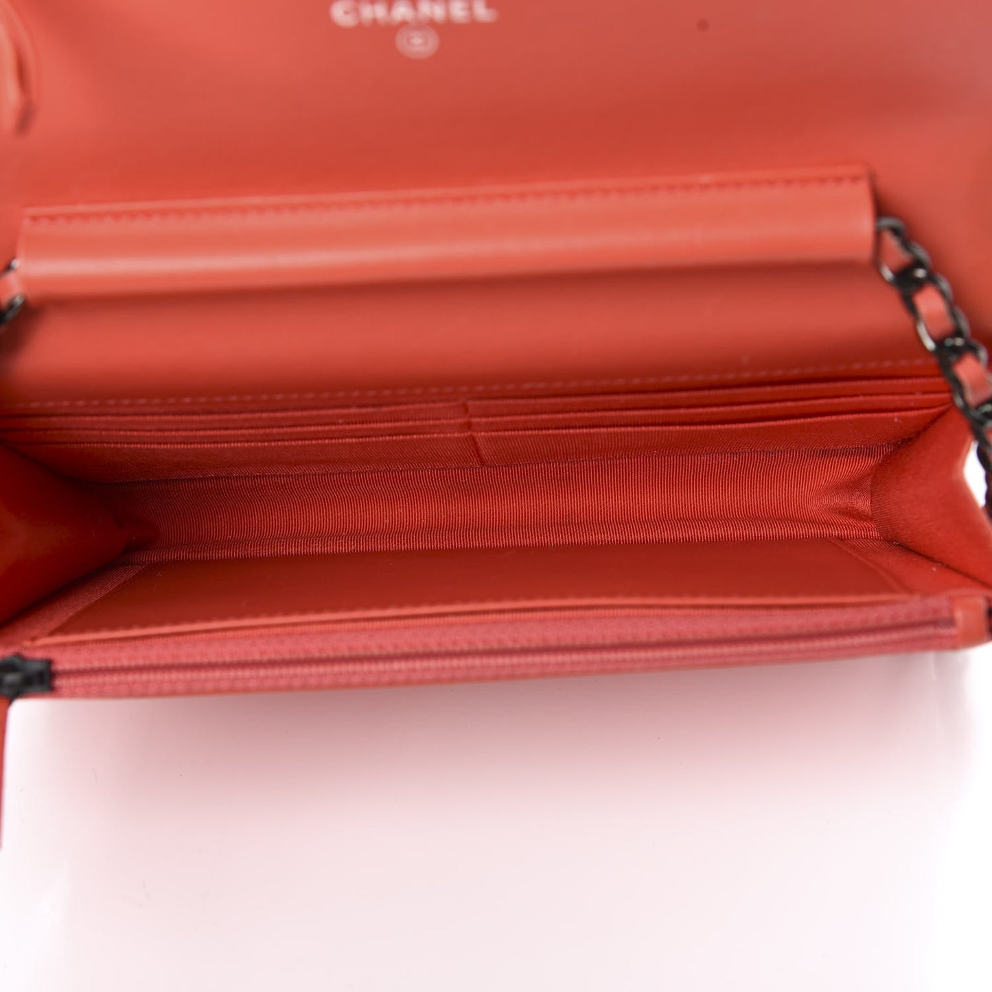 Velvet Classic Quilted Wallet On Chain WOC Coral