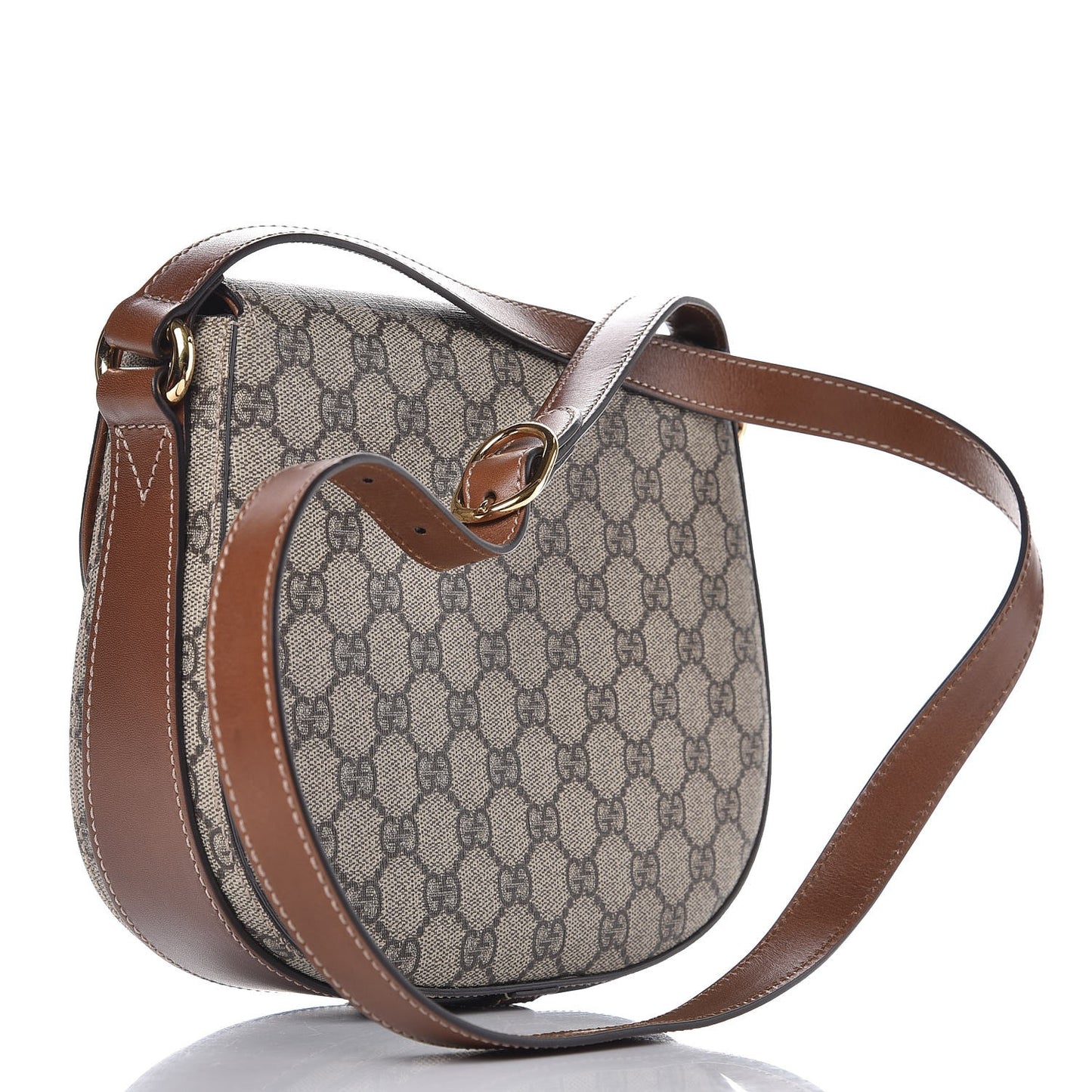 GG Supreme Monogram Small Messenger Shoulder Bag Beige Cuir