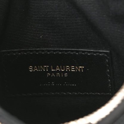 Saint Laurent Grain De Poudre Chevron Monogram Bill Pouch Black 6 of 12