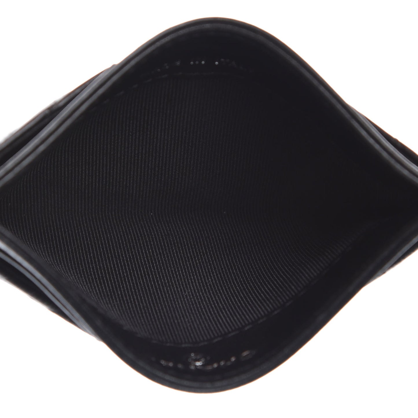 Lambskin Chevron Quilted Card Holder Black