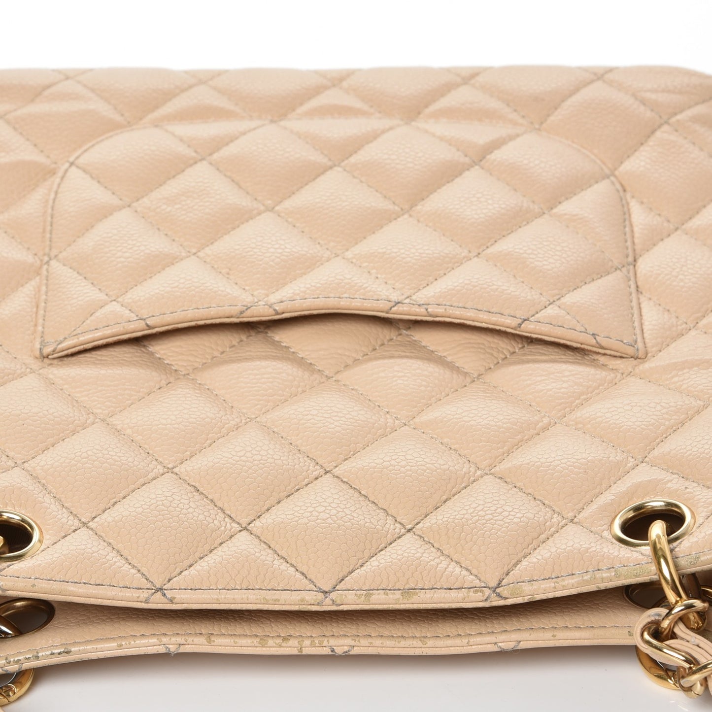 Caviar Quilted Petit Shopping Tote PST Beige Clair