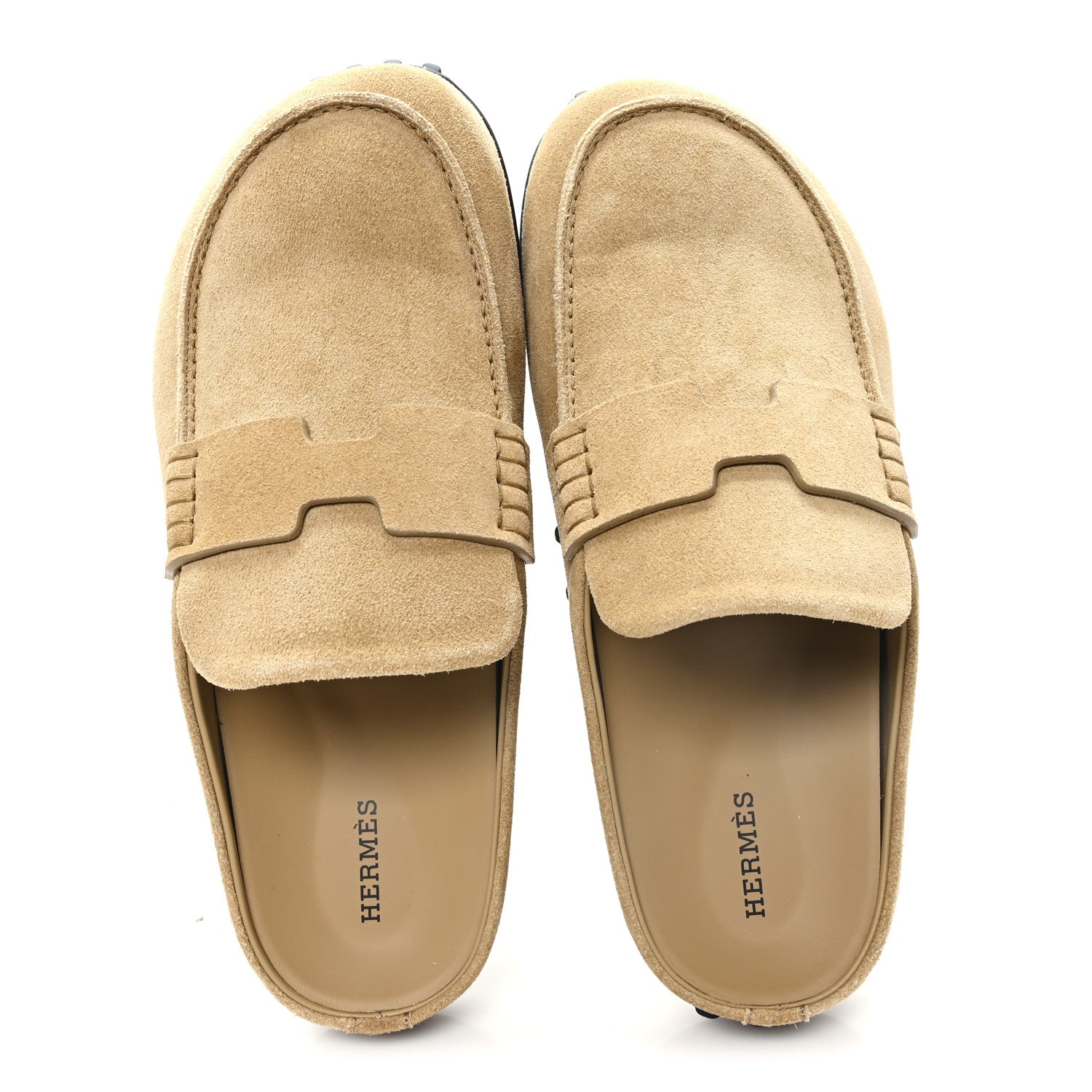 Hermes Suede Calfskin Womens Mix Mules 40 Beige Albatre 2 of 10