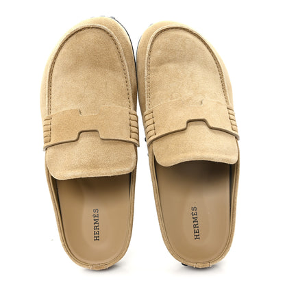 Hermes Suede Calfskin Womens Mix Mules 40 Beige Albatre 2 of 10