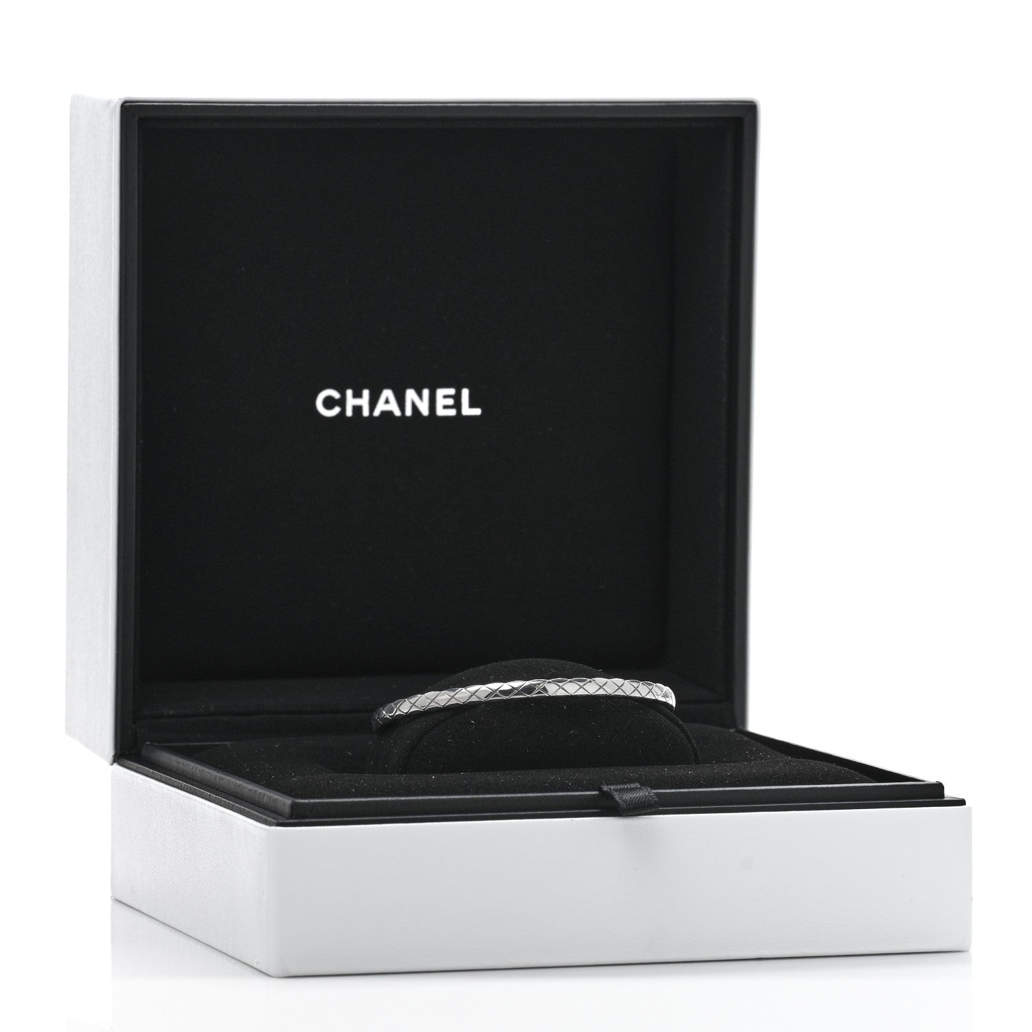 Chanel 18K White Gold Mini Coco Crush Bangle Bracelet S 4 of 4