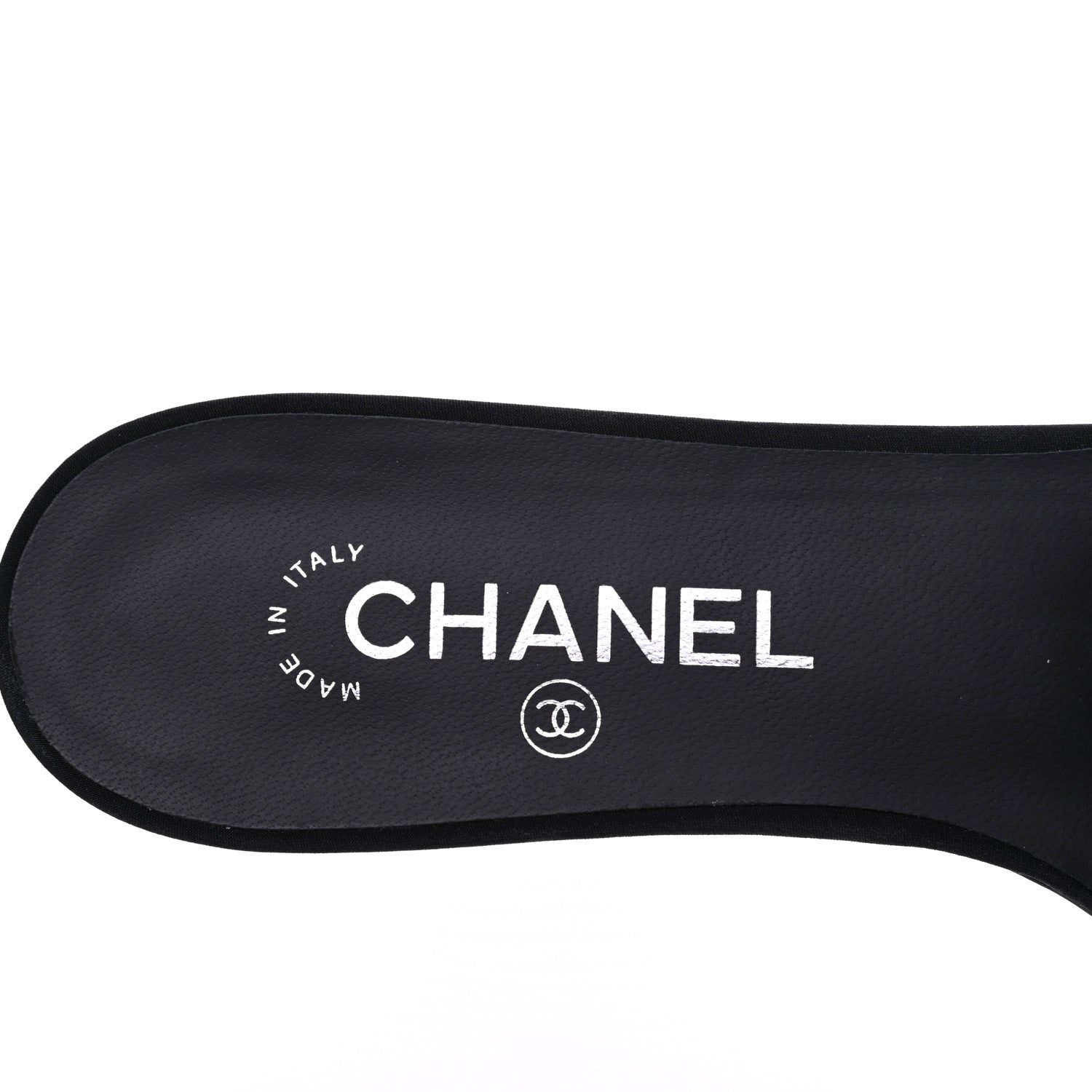 Chanel Satin Pearl Flat Sandals 40 Black 8 of 11