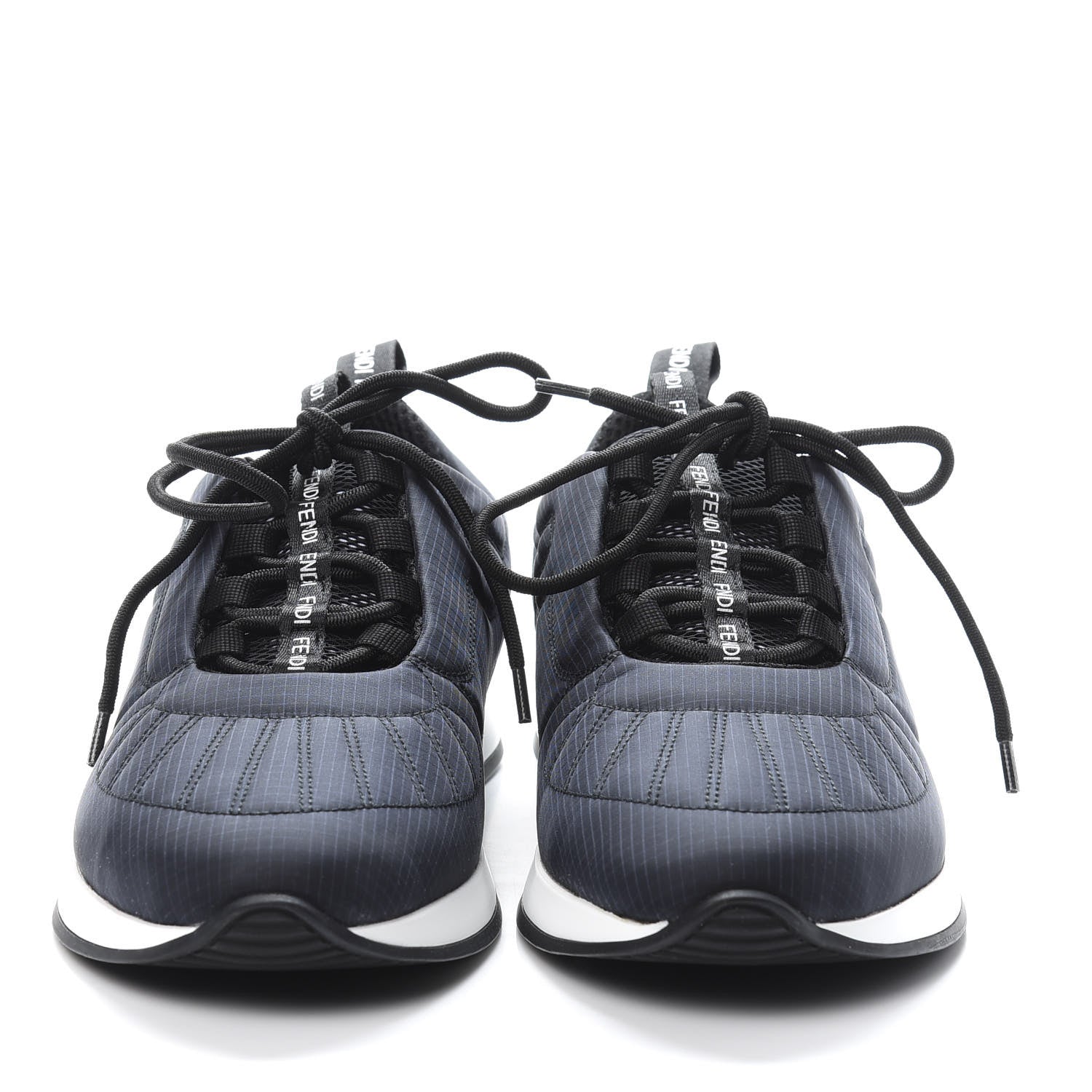 Fendi Nylon Womens Ffreedom Sneakers 36 Blue Scuro Black White 2 of 10