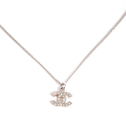 Chanel Crystal CC Necklace Silver 1 of 5