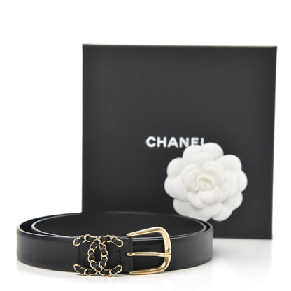 Chanel Calfskin CC Chain Belt 85 34 Black 5 of 5