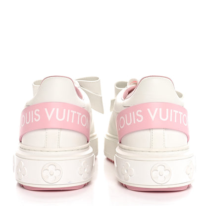 Louis Vuitton Calfskin Time Out Bow Sneakers 38 White Pink 6 of 9