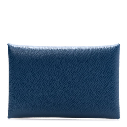 Hermes Madame Calfskin Calvi Card Case Deep Bleu 1 of 8