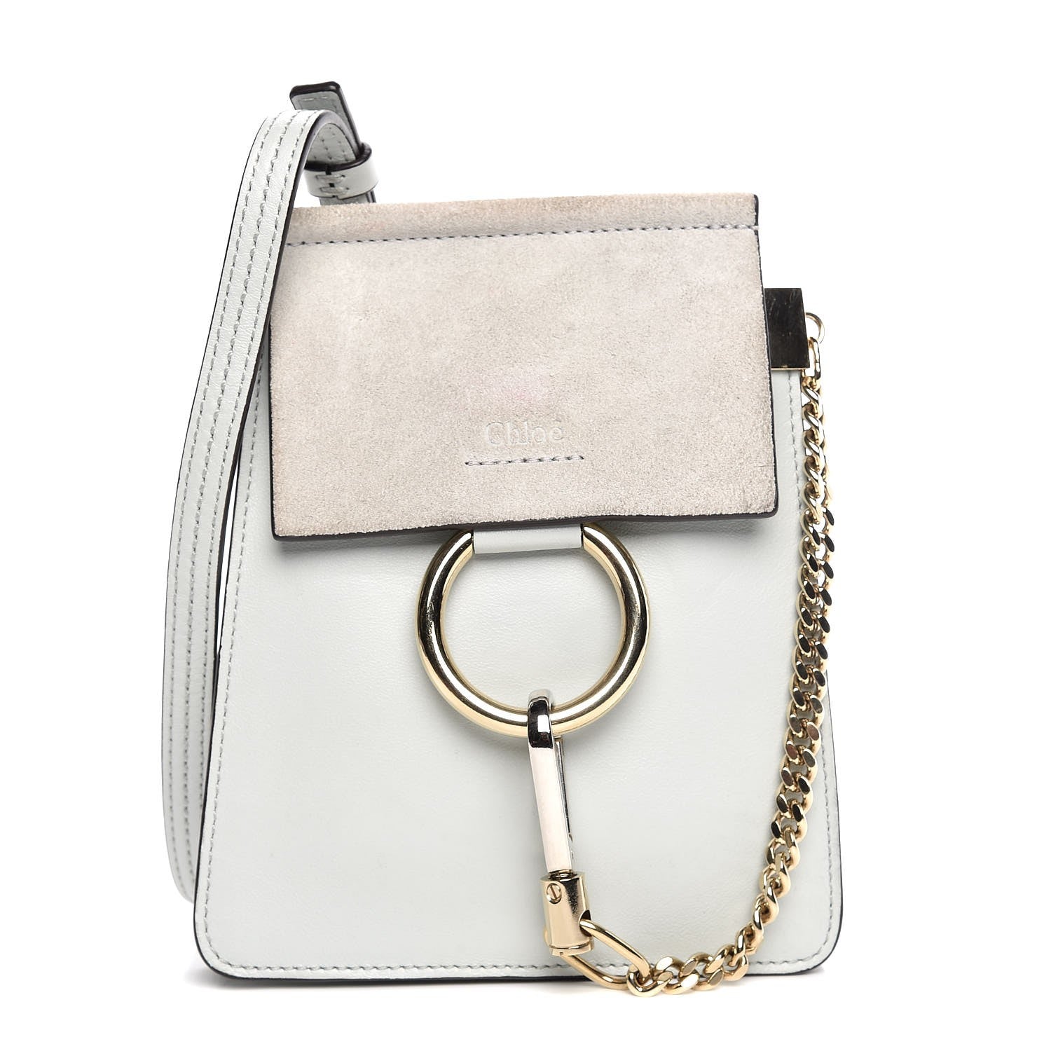 Chloe Suede Calfskin Mini Faye Bracelet Bag Airy Grey 1 of 9