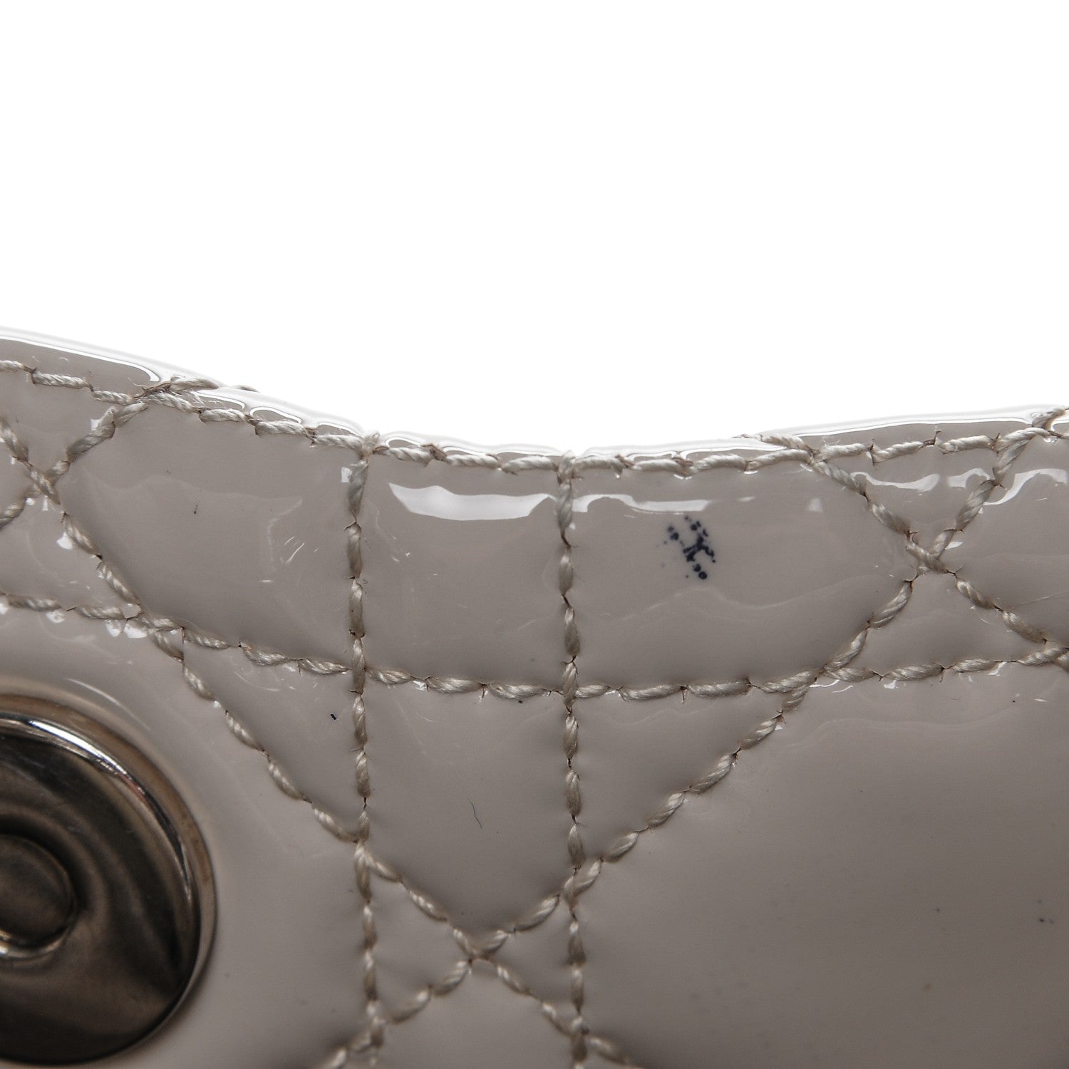 Christian Dior Patent Cannage Large Dior Soft Shopping Tote Light Grey 7 of 9