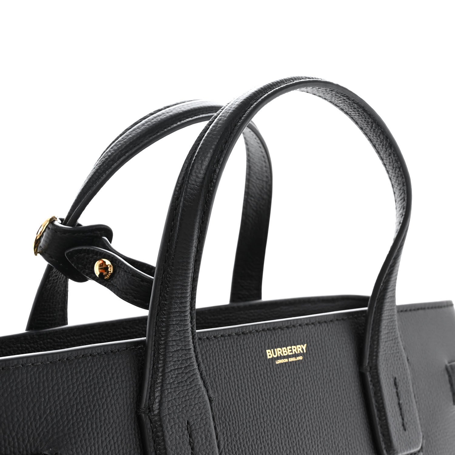Burberry Grainy Calfskin House Check Medium Banner Tote Black 13 of 13