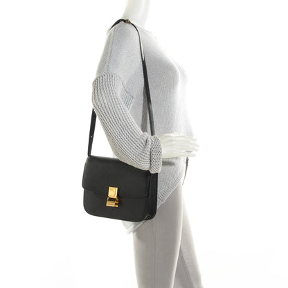 Celine Goatskin Medium Classic Box Flap Bag Black 2 of 8
