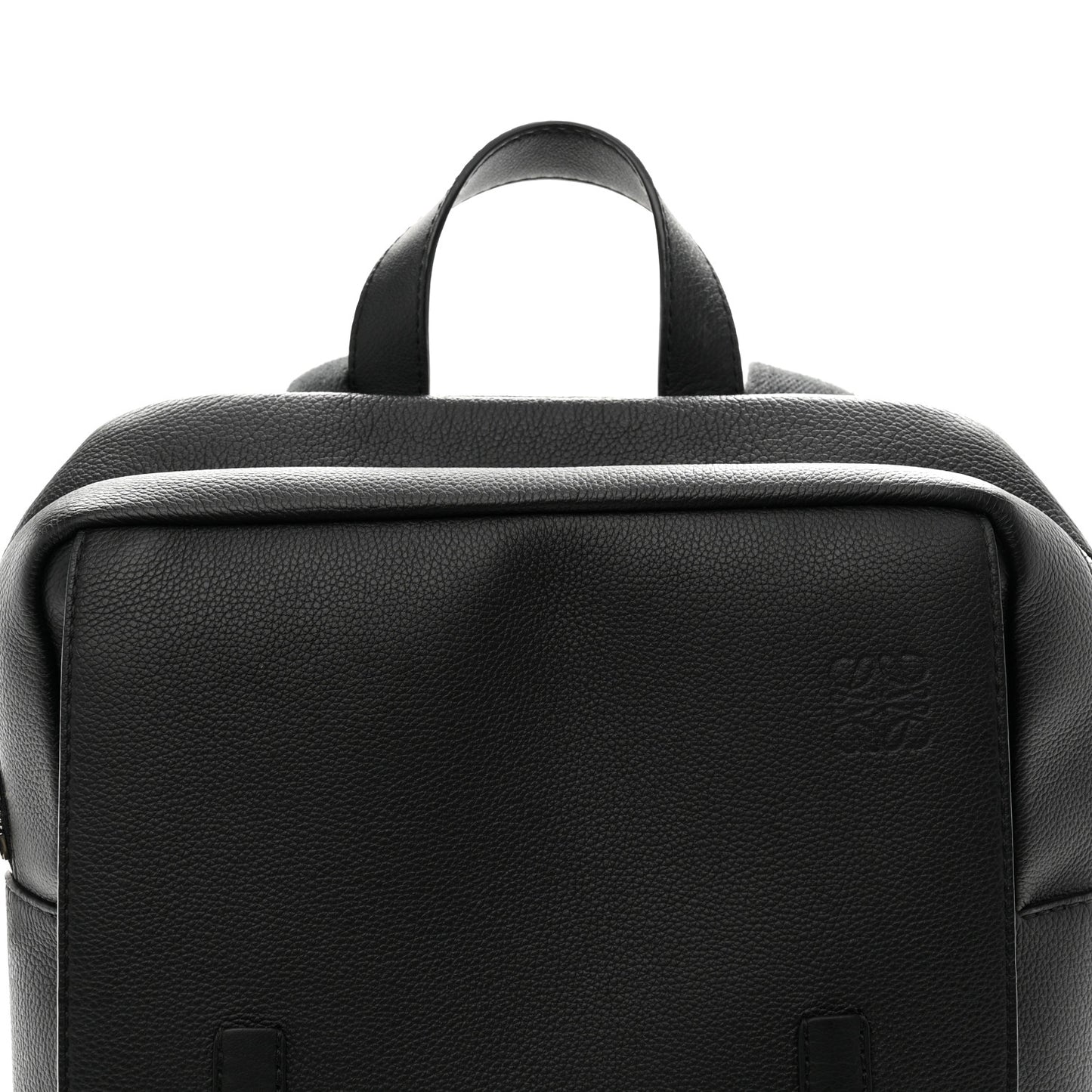 Grained Calfskin Military Backpack Black