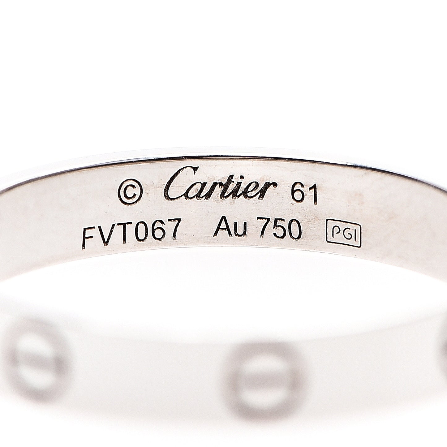 18K White Gold 3.5mm LOVE Wedding Band Ring 61 9.5