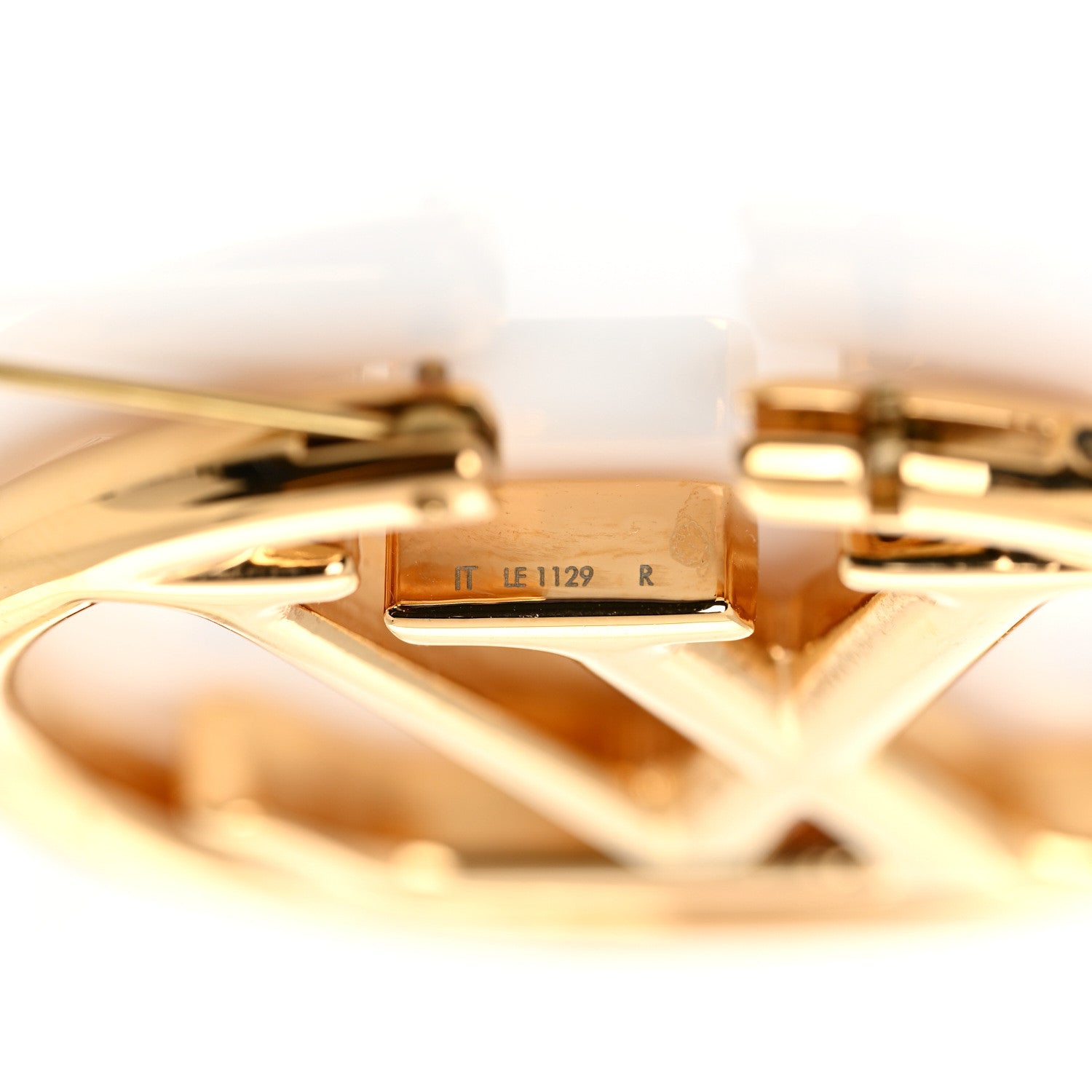 Louis Vuitton Metal Louise Hoop Earrings Gold 4 of 5