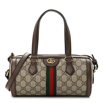 Gucci GG Supreme Monogram Web Small Ophidia Boston Bag Beige New Acero 1 of 14