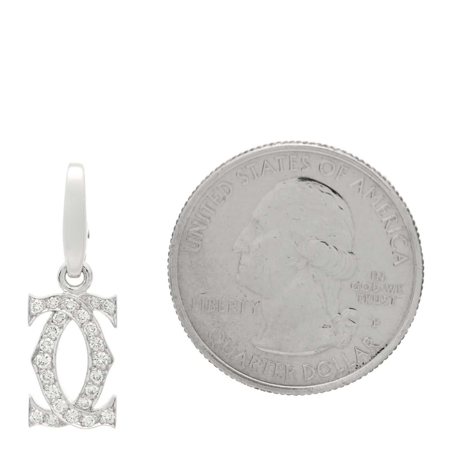 18K White Gold Diamond Logo Charm