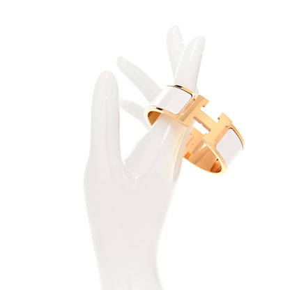 Hermes Enamel Wide Clic Clac H Bracelet GM White 2 of 5