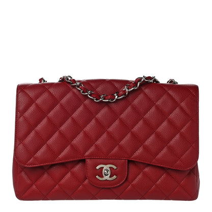Chanel Caviar Quilted Jumbo Single Flap Red 1 of 10