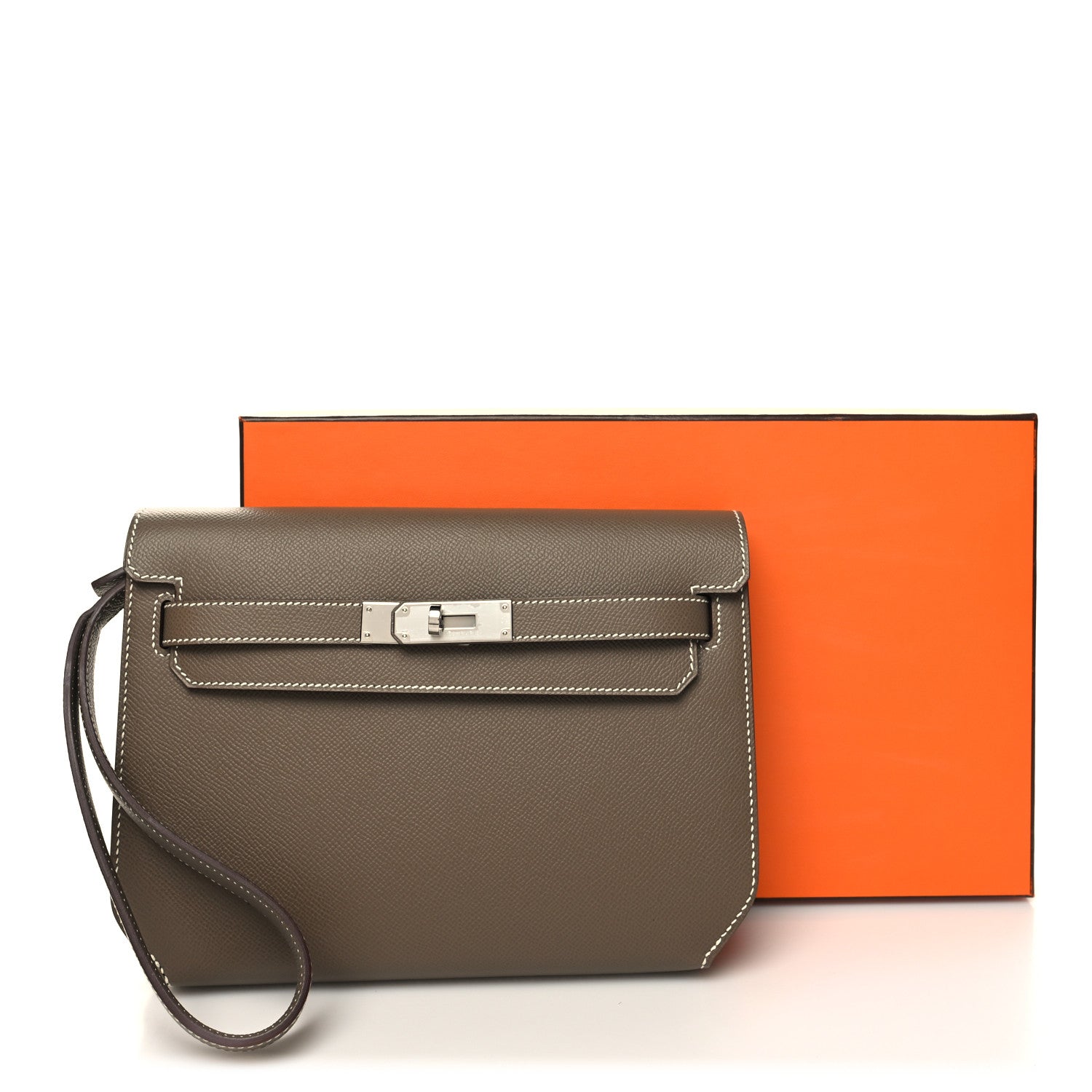 Hermes Epsom Kelly Depeches 25 Pouch Etoupe 11 of 11