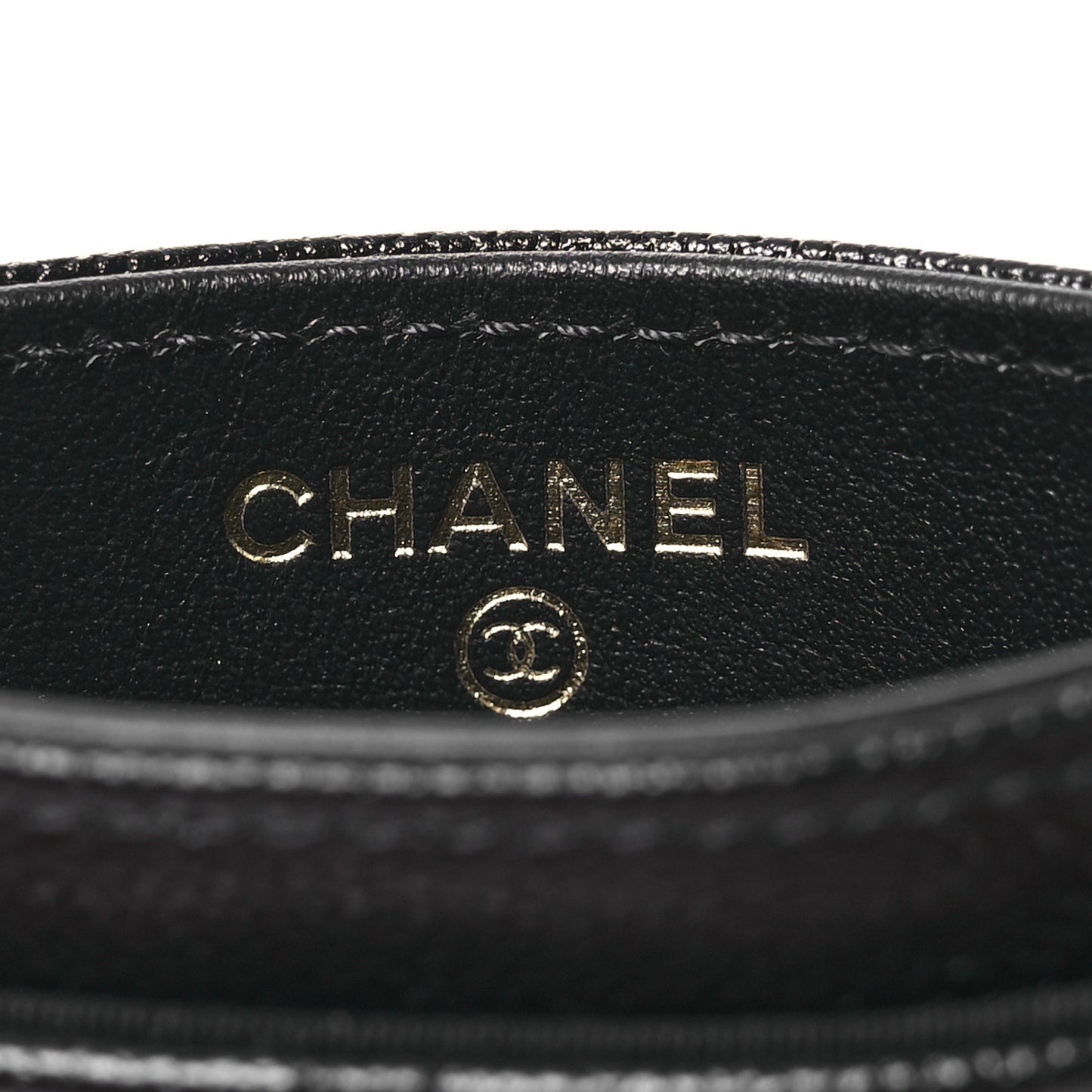 Caviar Quilted Studded CC Card Holder Black