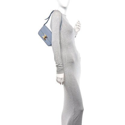 Celine Shiny Calfskin Triomphe Shoulder Bag Arctic Blue 2 of 10