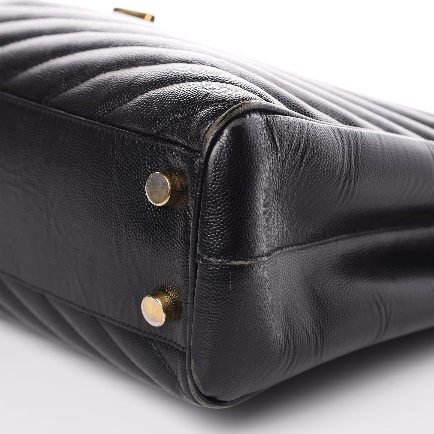 Grain De Poudre Matelasse Chevron Monogram Shopping Bag Black