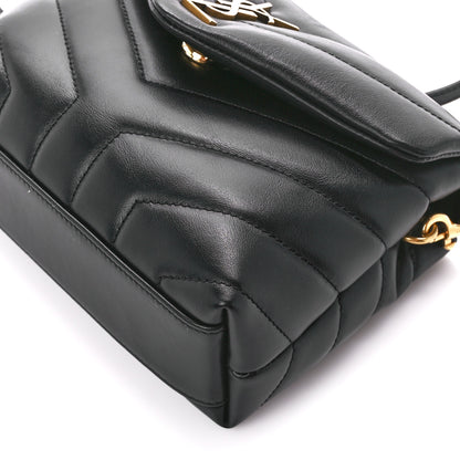 Saint Laurent Calfskin Y Quilted Monogram Toy Loulou Crossbody Bag Black 11 of 12