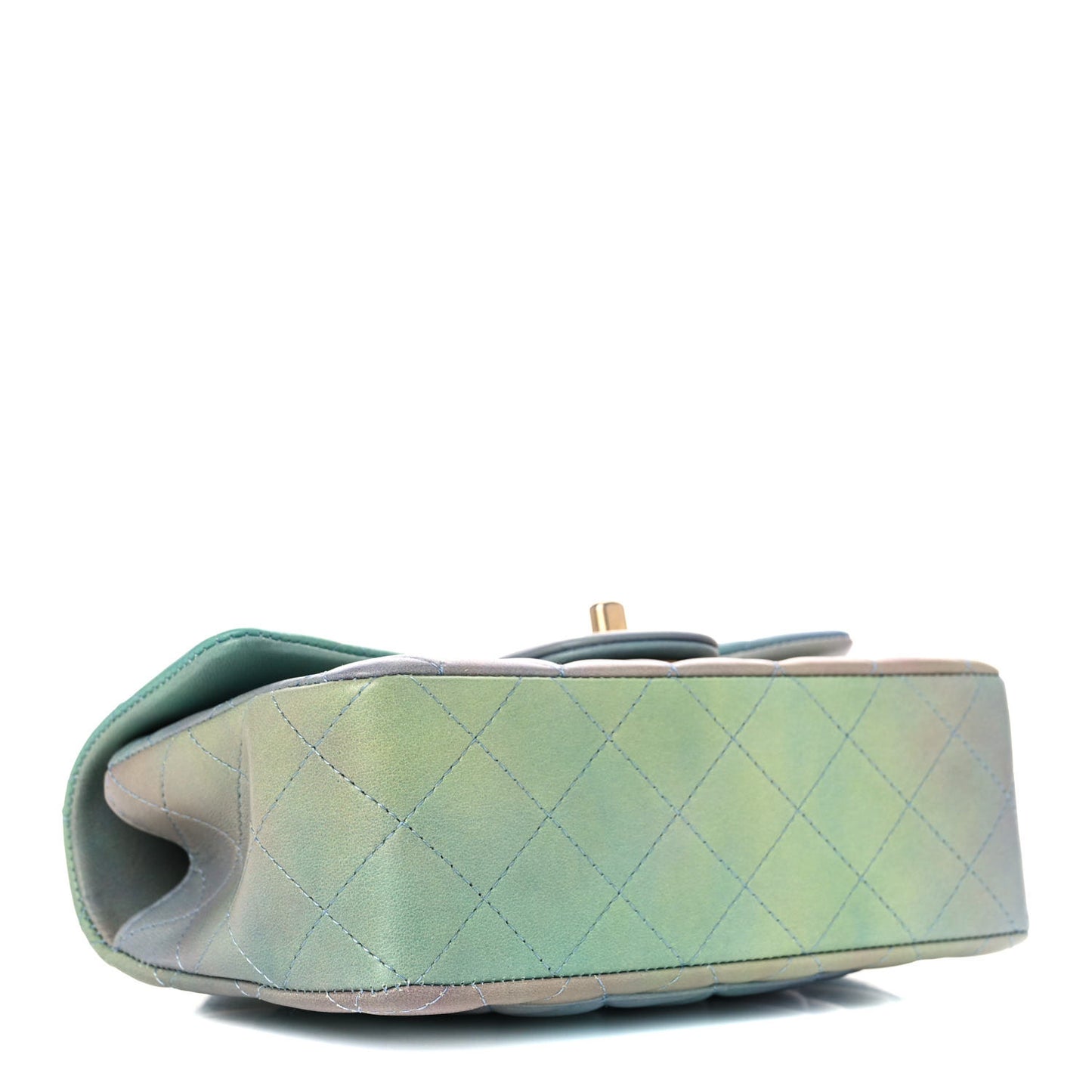 Lambskin Quilted Ombre Mini Top Handle Rectangular Flap Blue Green
