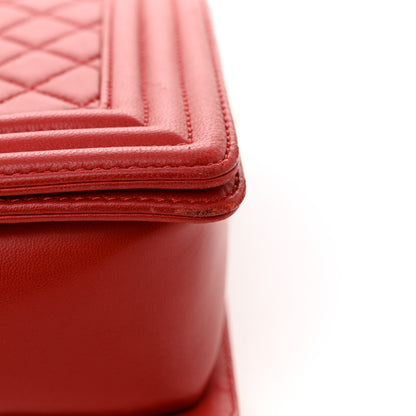 Chanel Lambskin Quilted New Medium Boy Flap Red 11 of 12