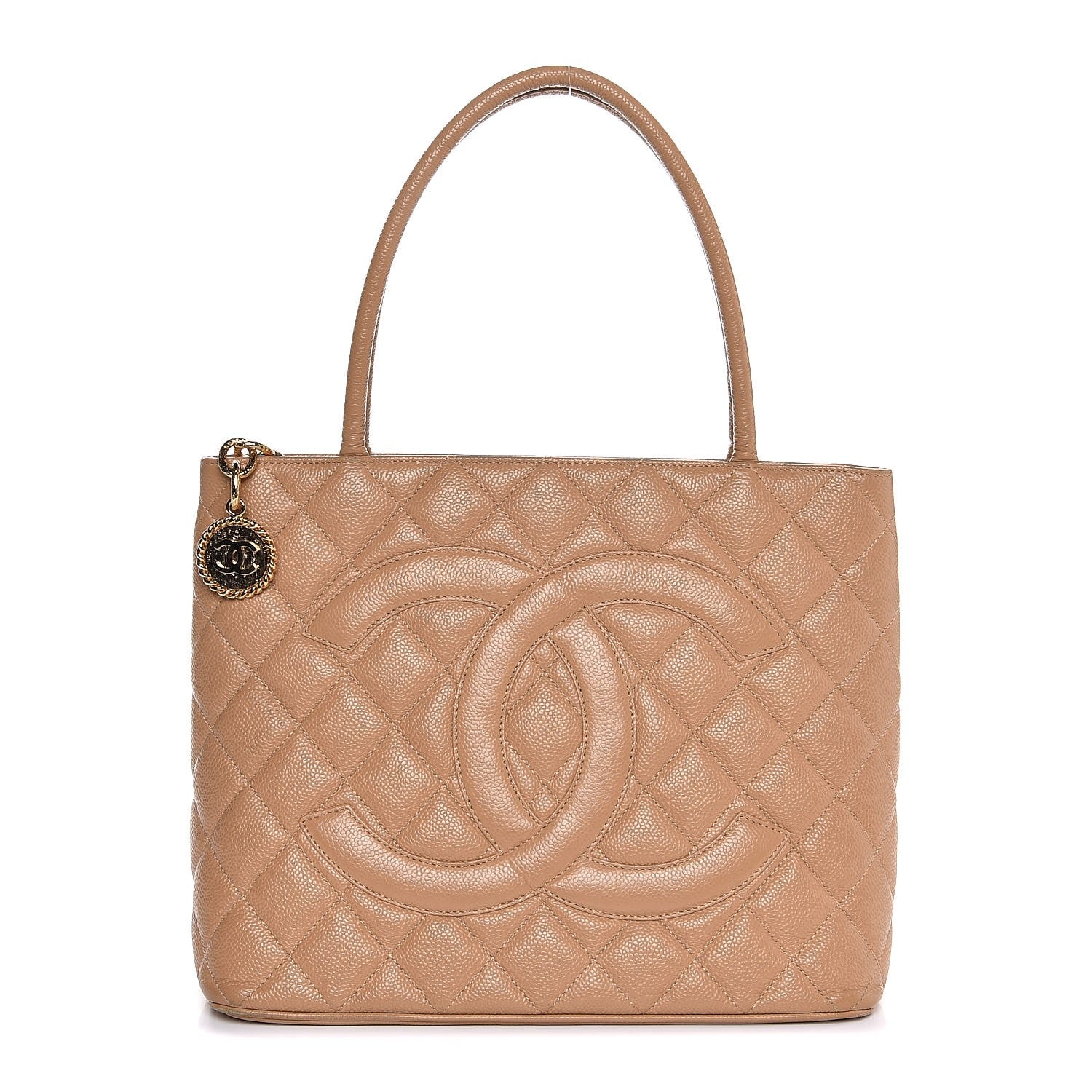 Chanel Caviar Quilted Medallion Tote Beige 1 of 11