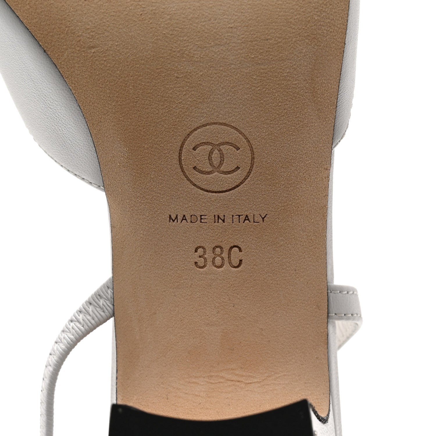 Chanel Calfskin Cap Toe CC Slingback Pumps 38 Black White 8 of 10