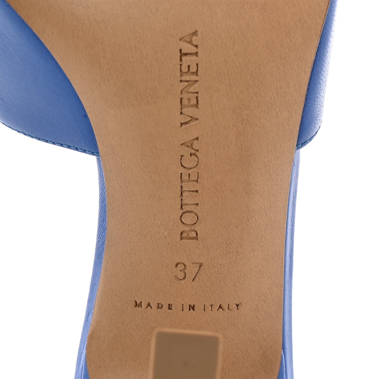 Lambskin Stretch Mule Sandals 37 Aquarium